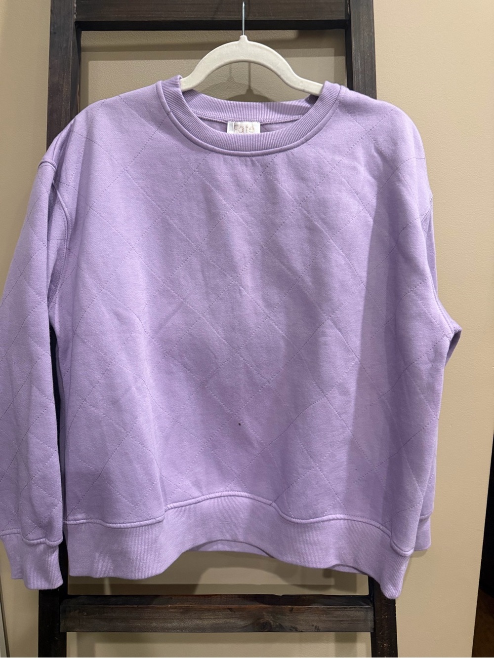 Fate Lavender Quilted Crewneck Sweatshirt